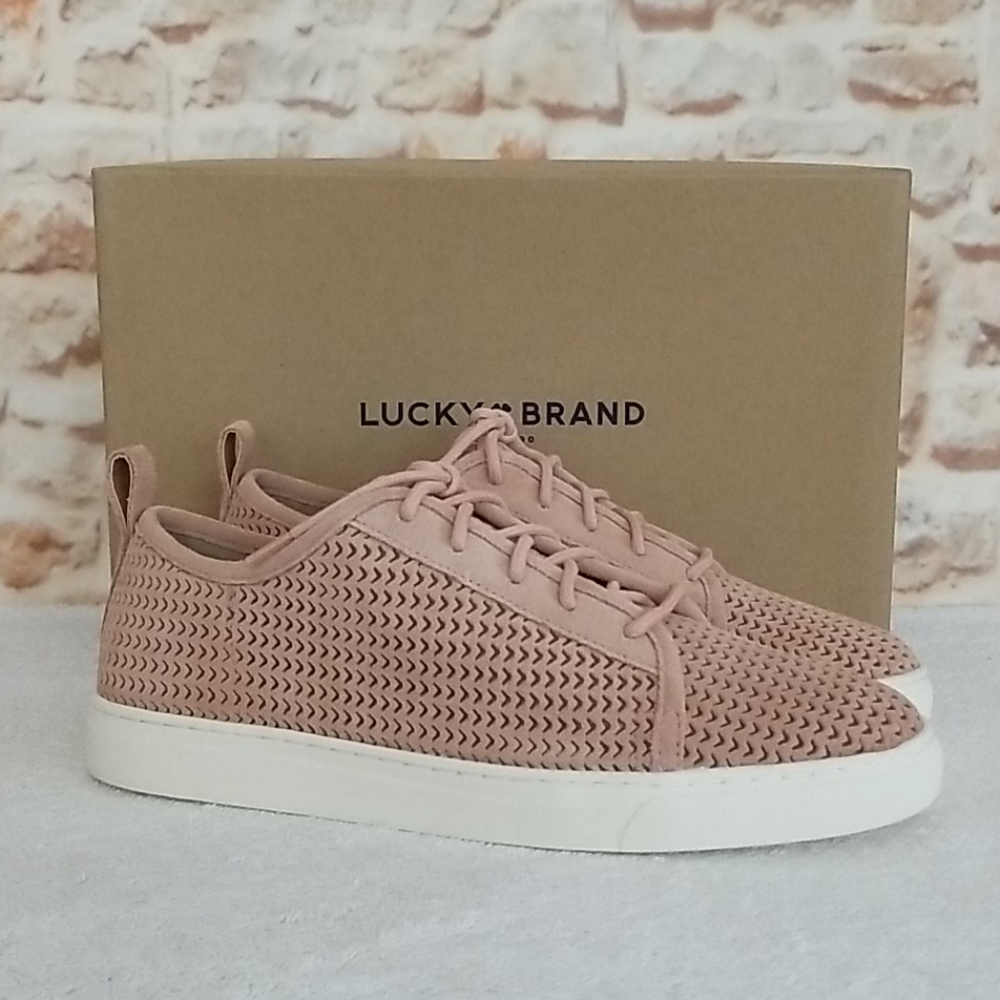 New Lucky Brand Lawove Perforated Leather Sneakers